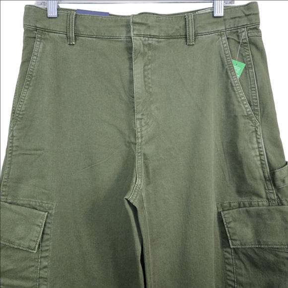🔥ABSOLUTE FINAL💲⬇️GAP Women Olive Green Wide-Leg Cargo Pants, Size 8 ~ NWT - Picture 5 of 12